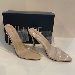 NIB Illude size 8.5 nude clear Trendy heels.